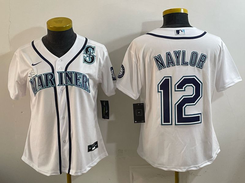 Youth Seattle Mariners #12 Naylor White Game 2026 Nike MLB Jersey style 09